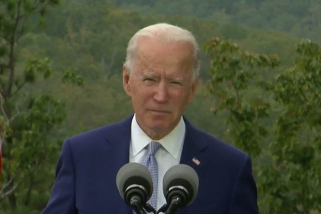 Joe Biden speaking during a rally in Warm Springs, Georgia, on Tuesday 27 October 2020