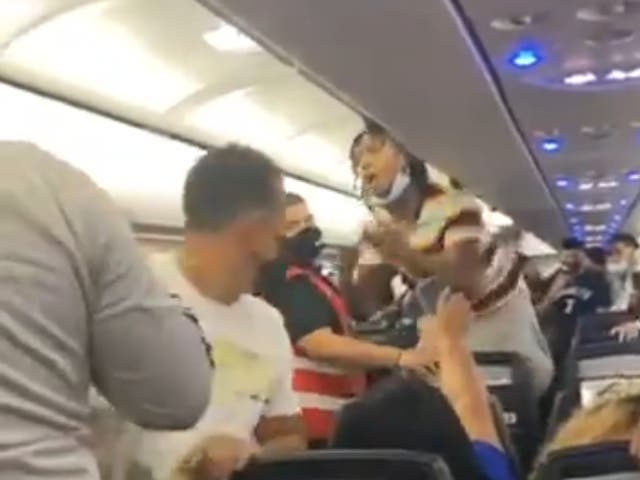 A fight broke out after the plane touched down