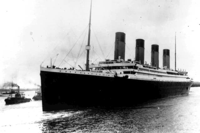 The Titanic leaves Southampton, England on her maiden voyage on 12 April 1912