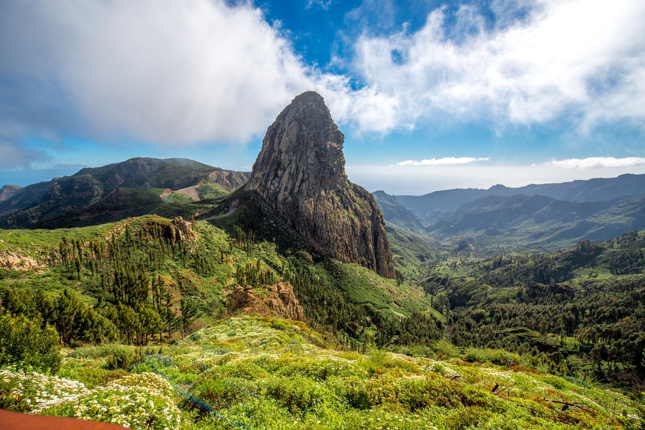 The small, rugged island of La Gomera in the Canaries