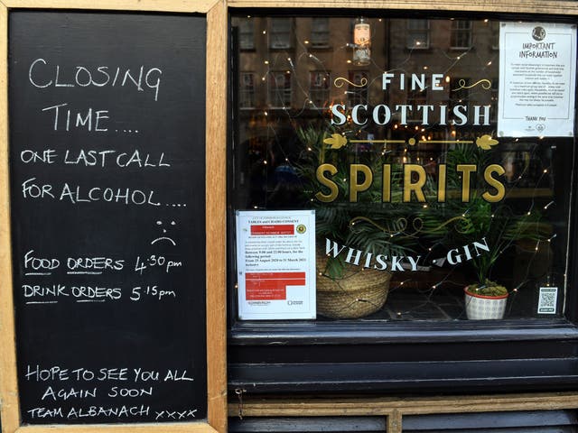 Pubs and restaurants were closed for a second time in Scotland on 9 October
