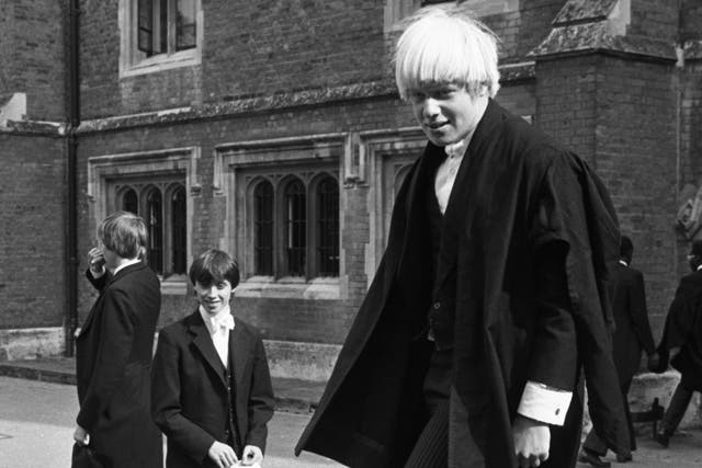 Boris Johnson pictured during his time at Eton college