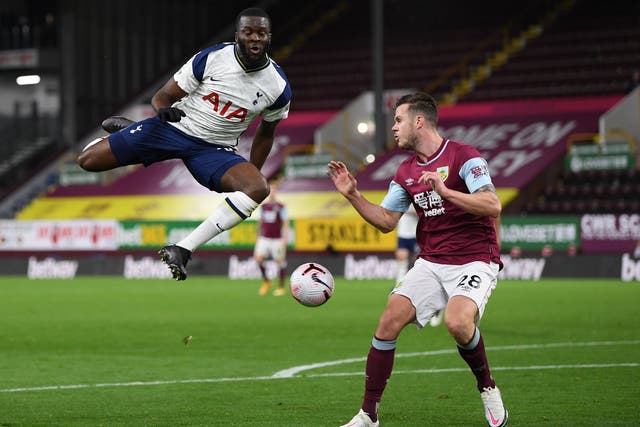 Tanguy Ndombele in action against Burnley on Monday