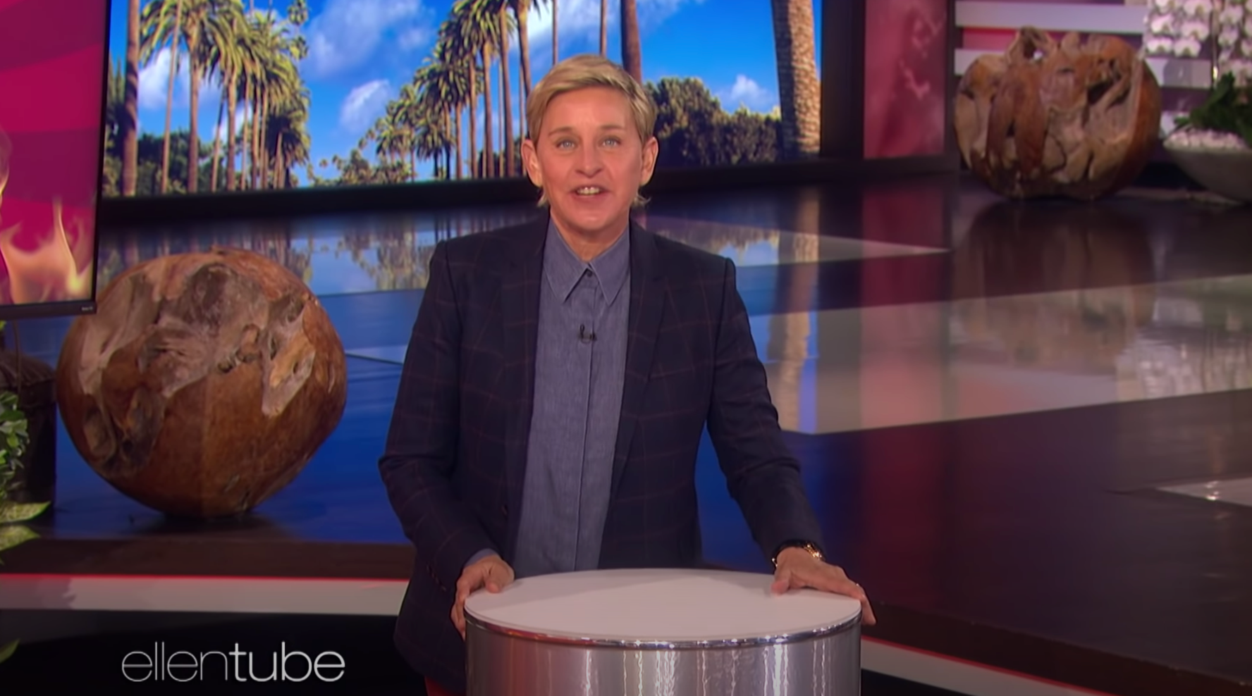 Ellen DeGeneres on the set of The Ellen DeGeneres Show