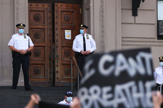 Police officers across the US have been met with dozens of ‘I Can’t Breathe’ protests since the killing of George Floyd in May 