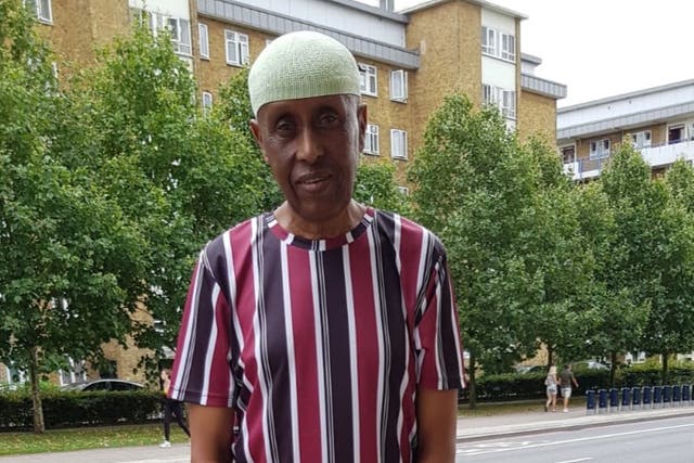 <p>Mohamed Ali Hirsy, an east London resident who has lived in the UK since 1965, says he feels 'let down' by the government</p>