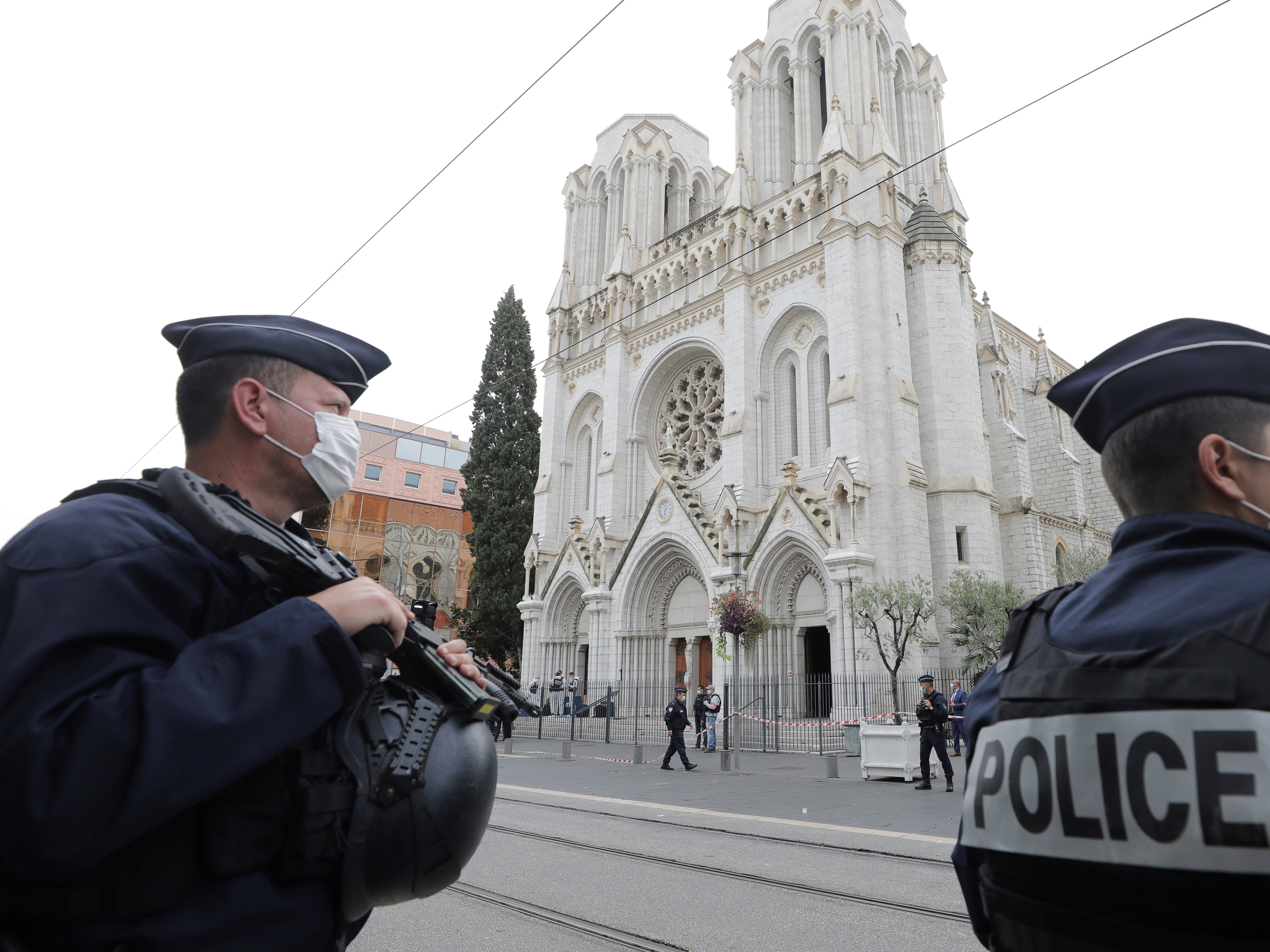Police at the Notre-Dame church in Nice