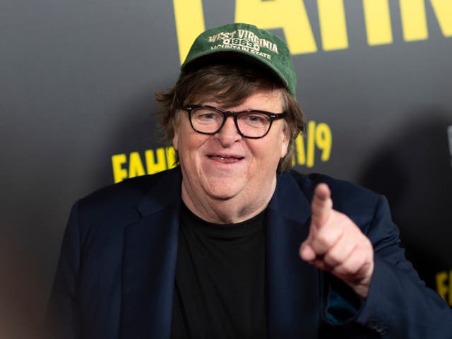 Michael Moore arrives for the premiere of ‘Fahrenheit 11/9’ in Beverly Hills, California on 19 September 2018