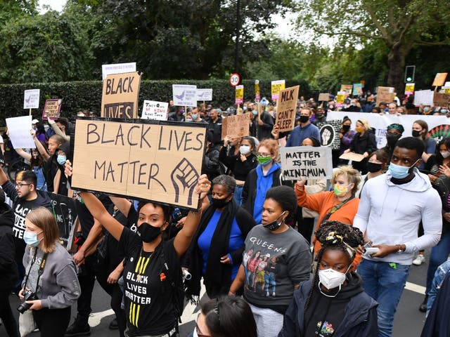 Protesters during the Million People March  on 30 August,  2020