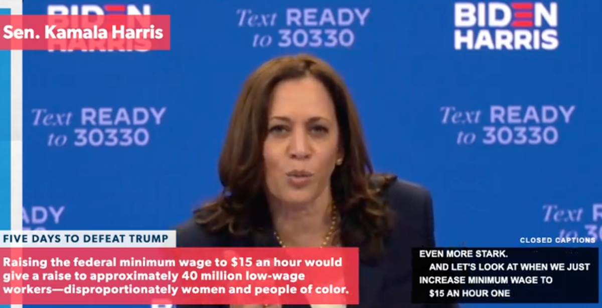 'The pandemic has been an accelerator': Kamala Harris joins Bernie Sanders in campaign for minimum wage hike