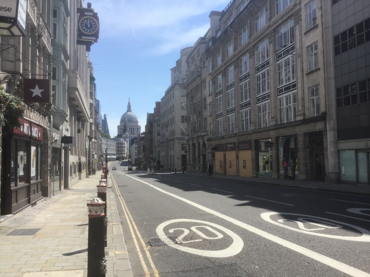 Fleet Street St Pauls empty at 11am