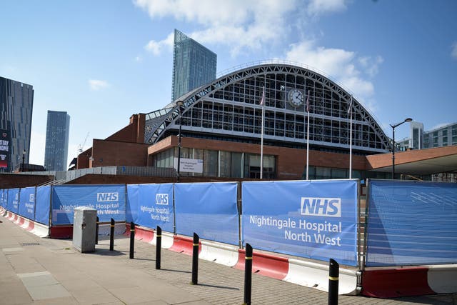 The Manchester Central conference centre is preparing to open for patients