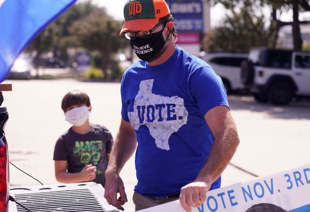 Campaigning for Joe Biden in Plano, Texas