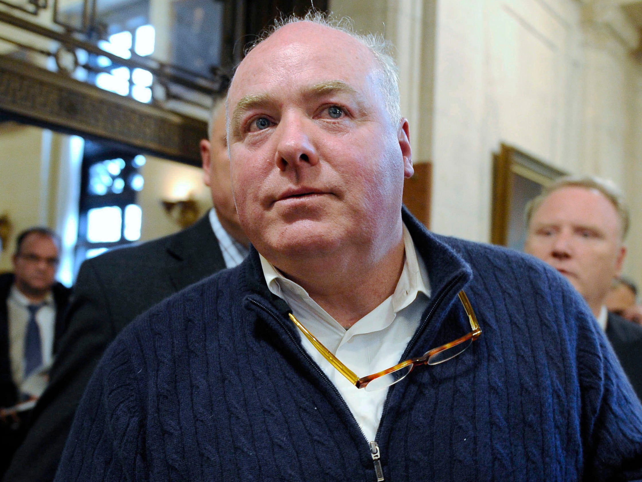 <p>Michael Skakel leaves the state Supreme Court after his hearing in Hartford, Connecticut</p>