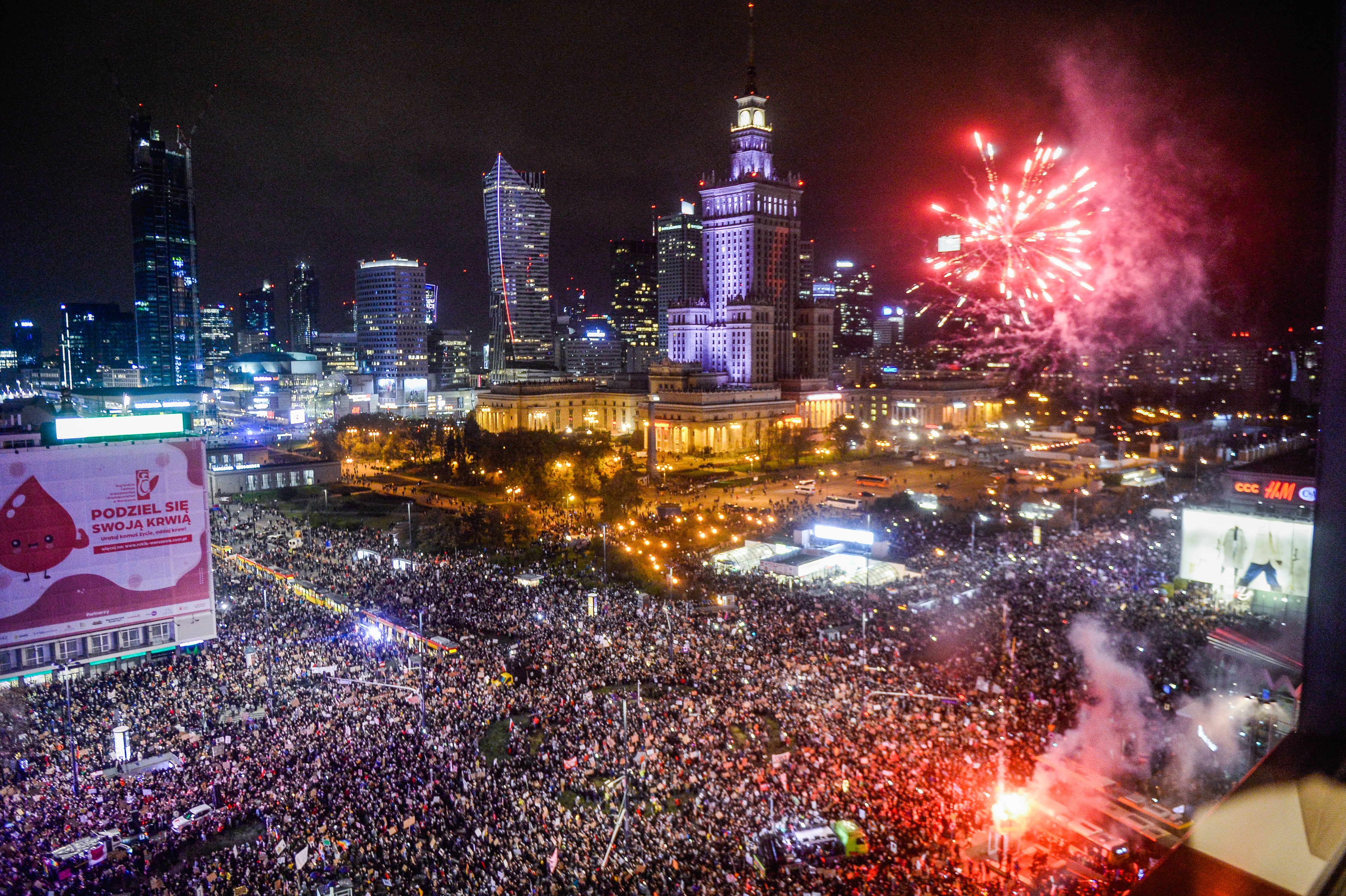 Tens of thousands protest against Poland's near-total ban on abortion