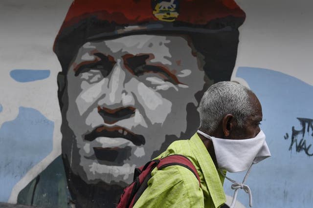 Mural del fallecido presidente Hugo Chávez, en Caracas, Venezuela. 