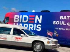 Trump appears to praise supporters filmed ambushing Biden campaign bus
