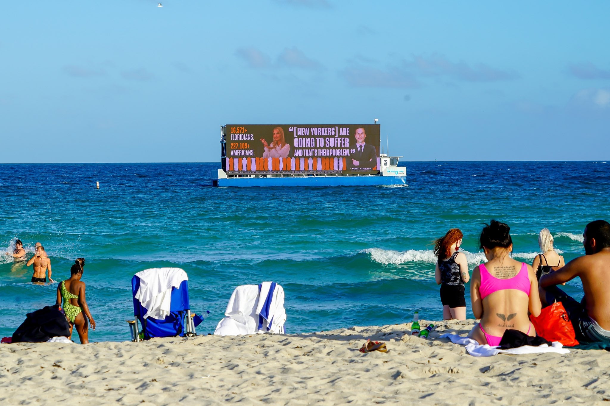 The anti-Trump Republican PAC moved billboards that infuriated Ivanka Trump and Jared Kushner from Times Square in New York to Donald Trump’s Mar-a-Lago resort in Palm Beach, Florida