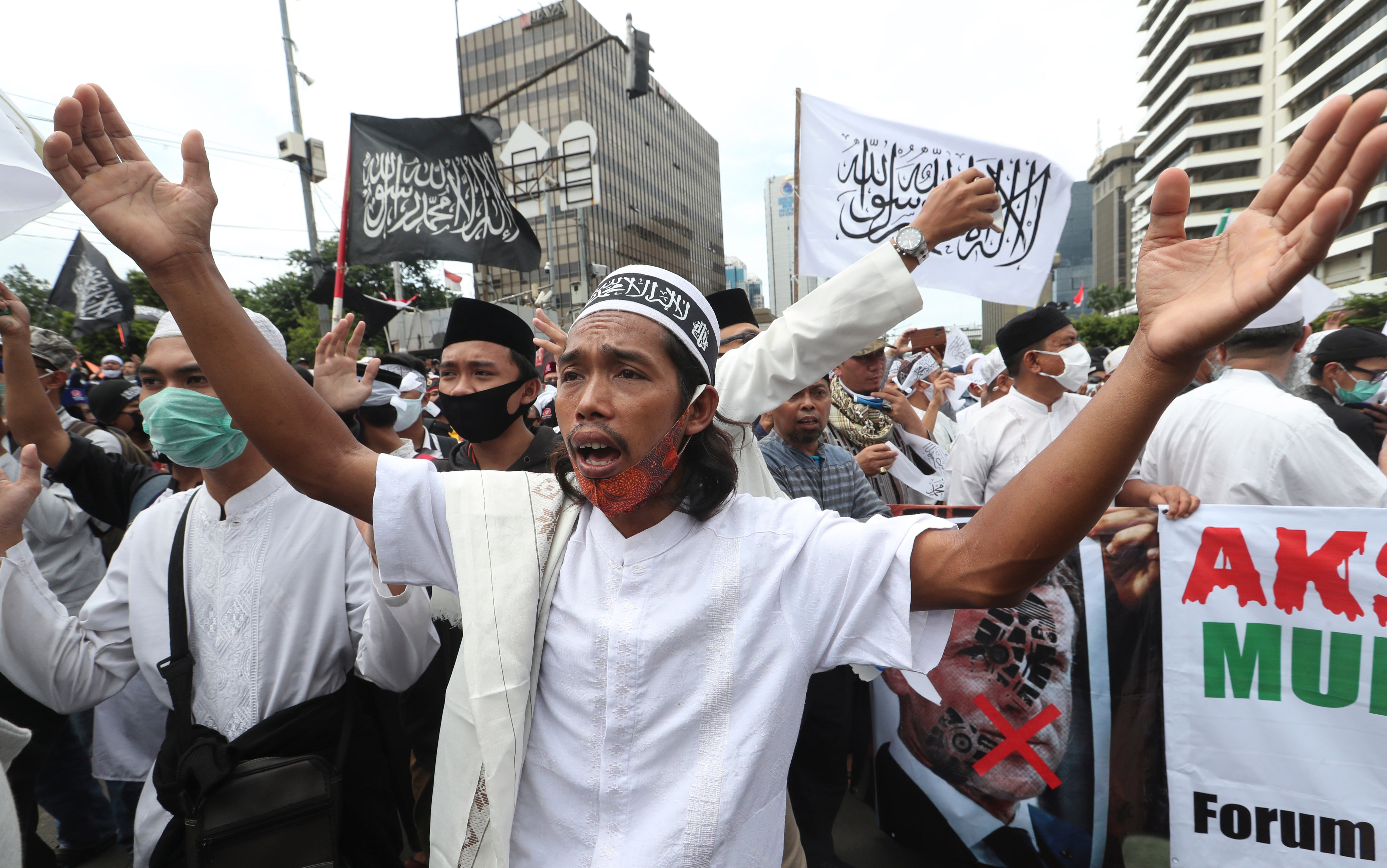 Indonesia French Muslim Protests