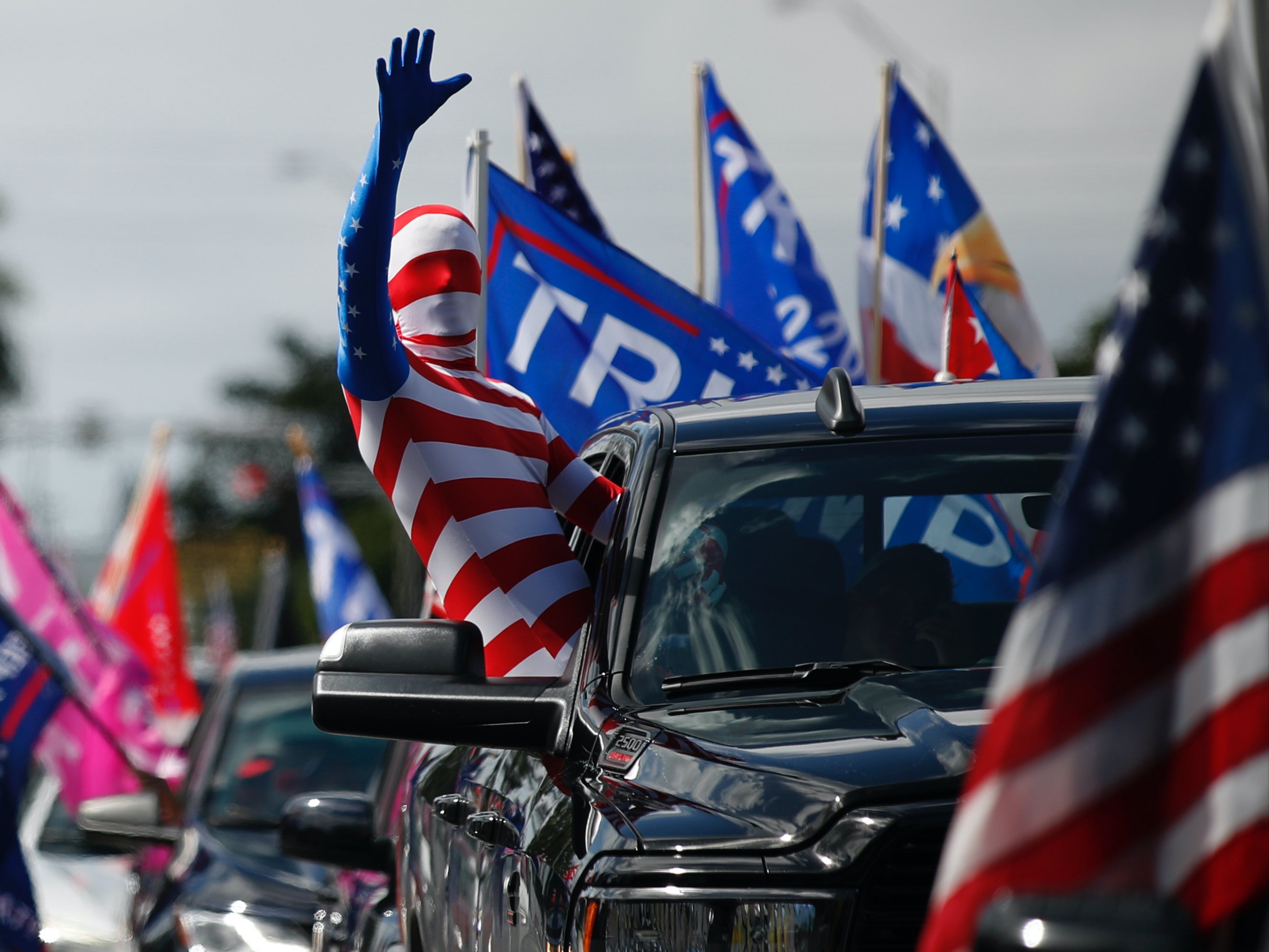 <p>‘Trump Train’ mobile rallies have launched across the country in support of the president&nbsp;</p>