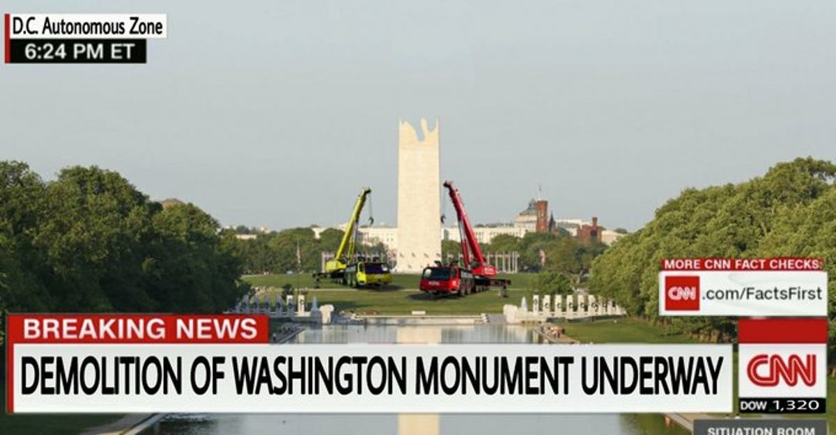 Trump campaign tweets doctored image of Washington Monument being demolished