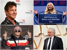 Which celebrities are supporting Trump and Biden in the US election?