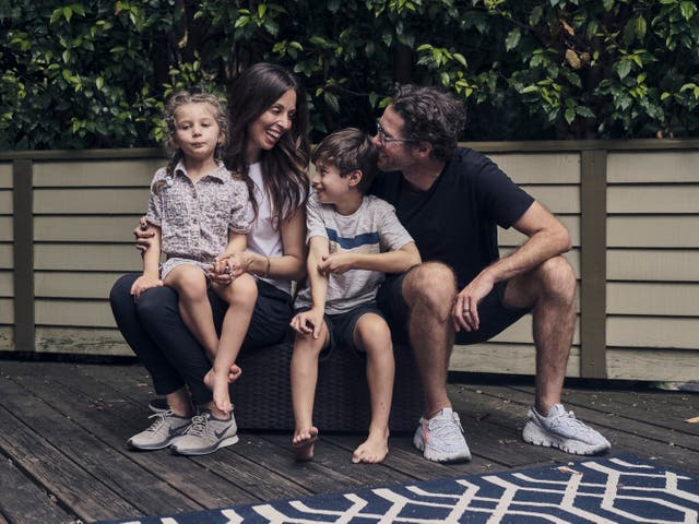 Michelle and Marc Reeves with their children, 5-year-old Camilla and 8-year-old Ransom, at their home in Portland, are moving to Australia