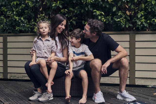 Michelle and Marc Reeves with their children, 5-year-old Camilla and 8-year-old Ransom, at their home in Portland, are moving to Australia
