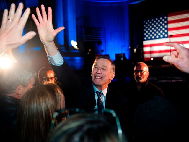 <p>Democratic challenger John Hickenlooper has won over Republican Senator Cory Gardner in Colorado&nbsp;</p>