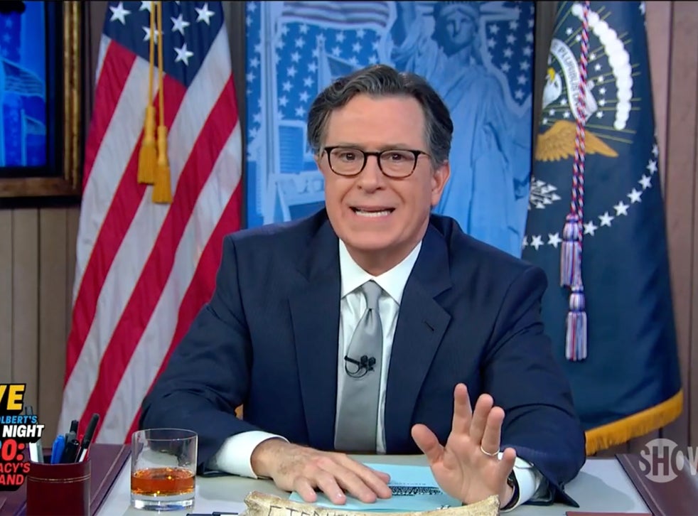 US election: Stephen Colbert says America is ‘begging…