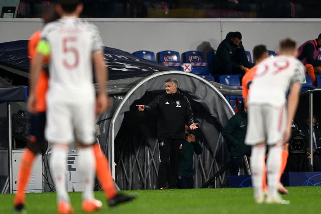 Ole Gunnar Solskjaer directs from the touchline