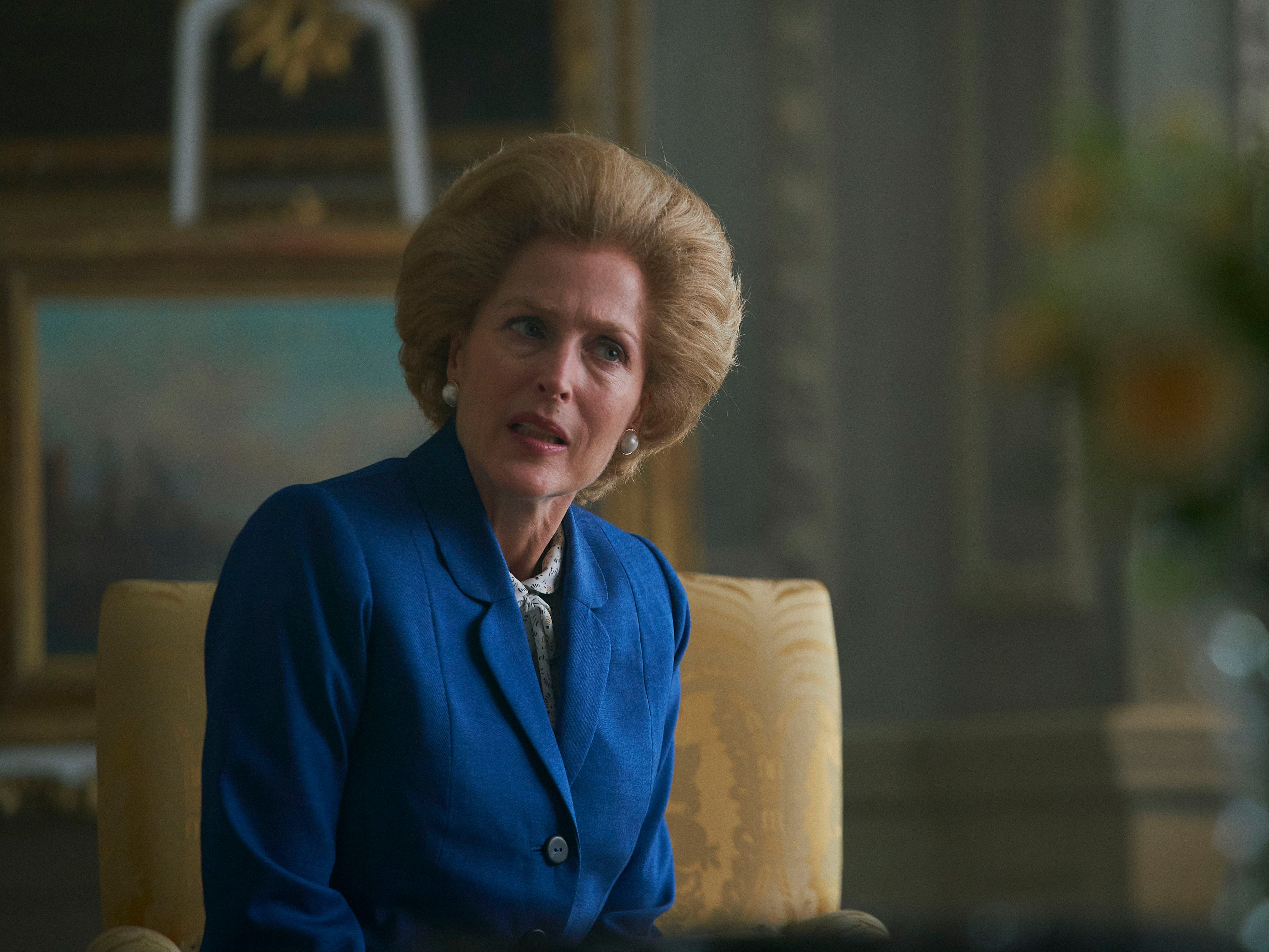 Thatcher, Thatcher, scene-snatcher: Gillian Anderson in costume as the former PM