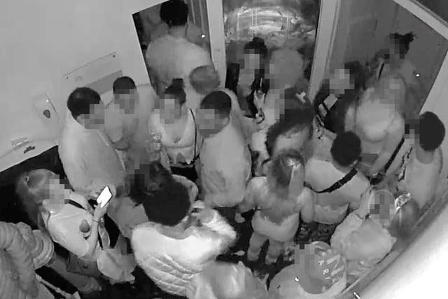 CCTV image of party in Stockport