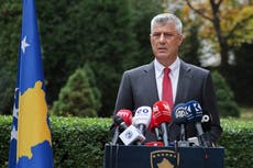 Kosovo president resigns to face war crimes charges