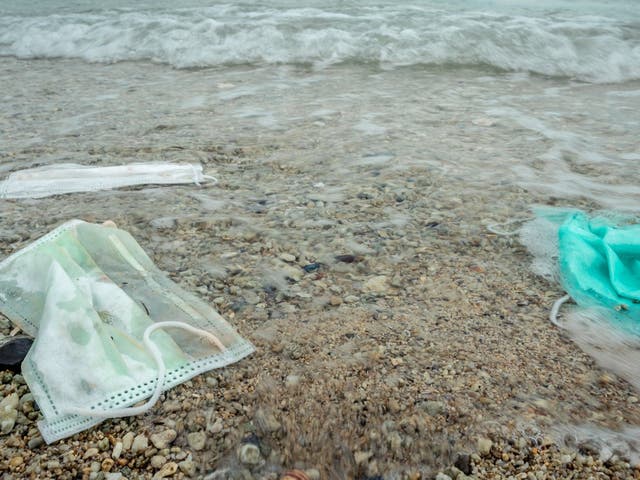 Face masks and gloves have been found on a third of British beaches
