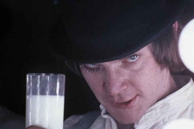 <p>Malcolm McDowell as Alex in Stanley Kubrick’s ‘A Clockwork Orange’</p>