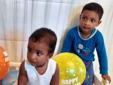 Pavinya Nithiyakumar, aged 19 months, Nigish Nithiyakumar, aged three, who were both found suffering from stab wounds at their home address in Aldborough Road