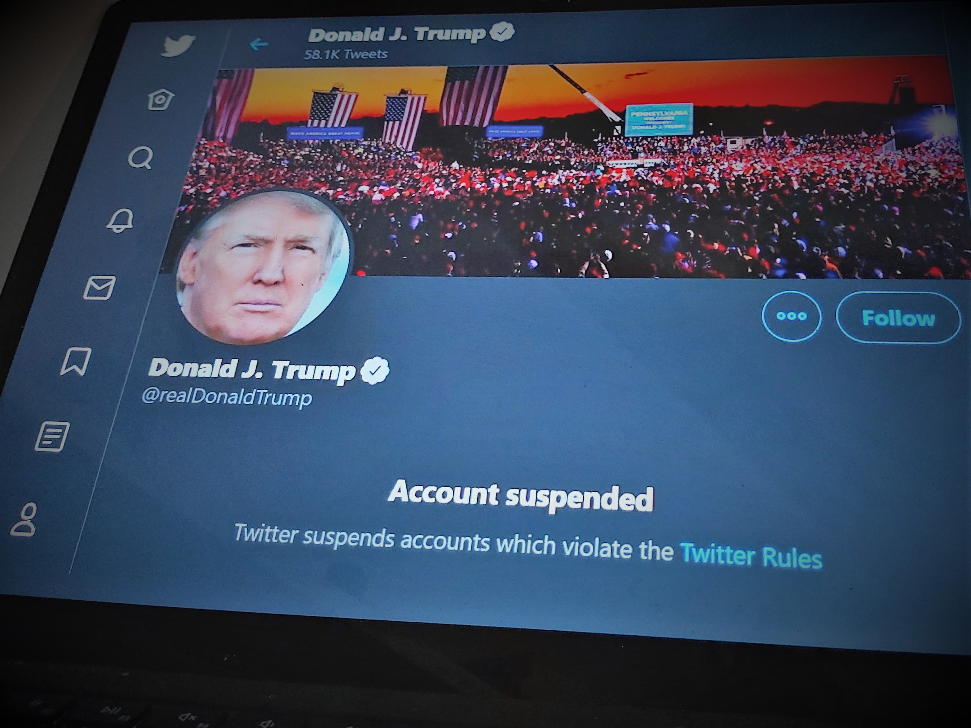 Trump could be banned from Twitter after he leaves office, company's rules indicate