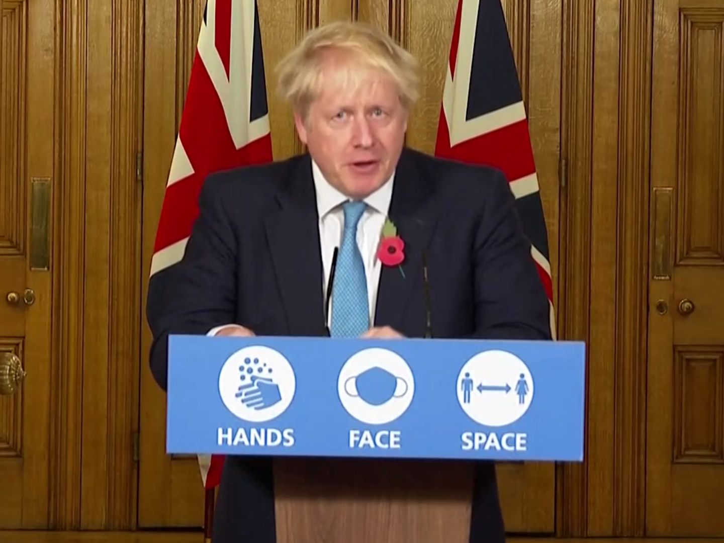 Boris Johnson at the No 10 briefing on Thursday