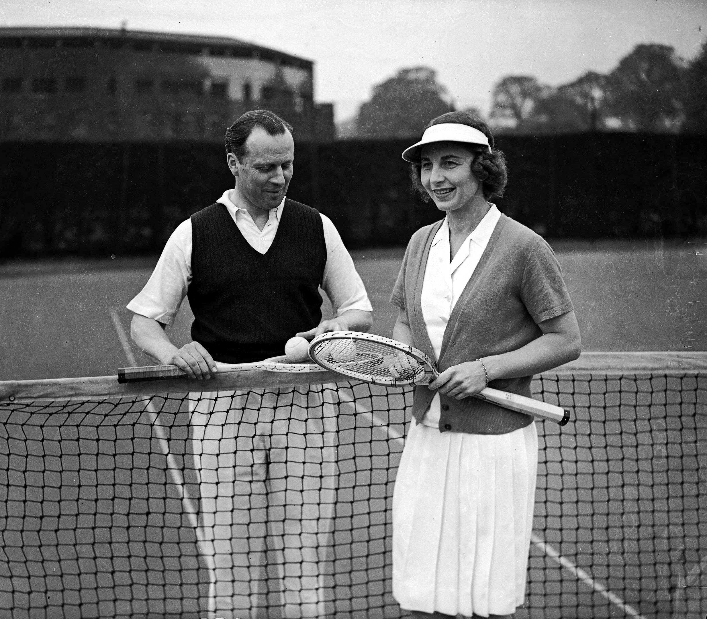 Legendary US tennis player Helen Wills Moody with Victor Cazalet at Wimbledon