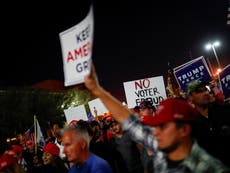 Trump supporters chant conflicting statements in Michigan and Arizona