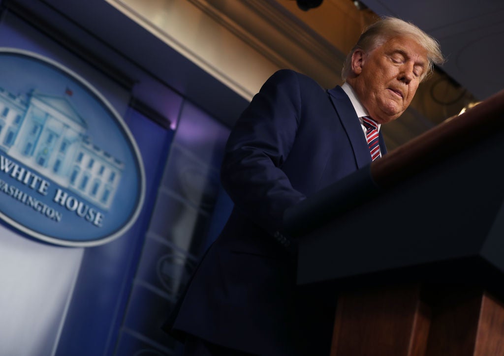 Trump blames conspiracies as he refuses to accept expected results