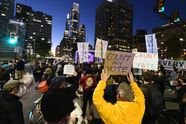 <p>Philadelphia protesters demand that every vote be counted</p>