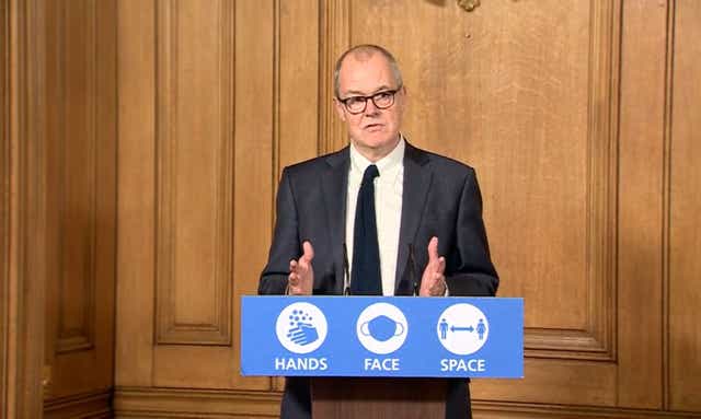 Sir Patrick Vallance at a 10 Downing Street press conference on 31 October