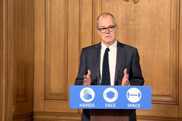 Sir Patrick Vallance at a 10 Downing Street press conference on 31 October