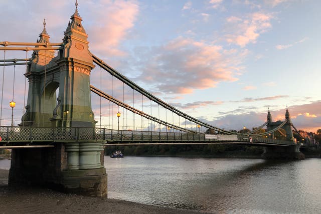 Cross purpose: Hammersmith Bridge in west London