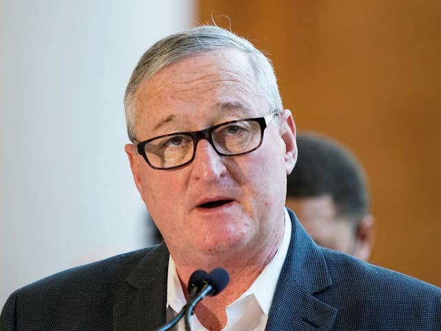 Philadelphia mayor Jim Kenney speaks during a news conference at Pennsylvania Convention Center as vote counting continues three days after the 2020 US presidential election