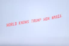 ‘World knows Trump won #MAGA’ banner flies over Everton vs United game