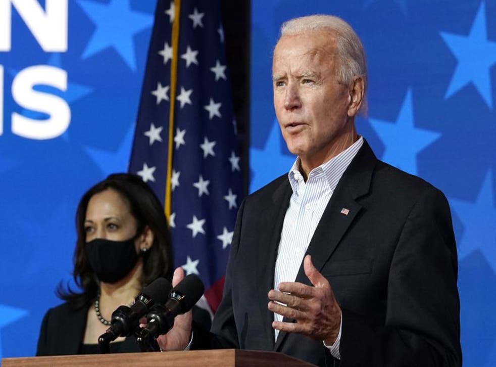 <p>El candidato presidencial demócrata, el exvicepresidente Joe Biden, hace declaraciones en Wilmington, Delaware, el jueves 5 de noviembre de 2020. </p>