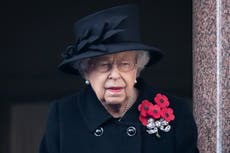 The Queen joins royal family for stripped-back Remembrance Day service